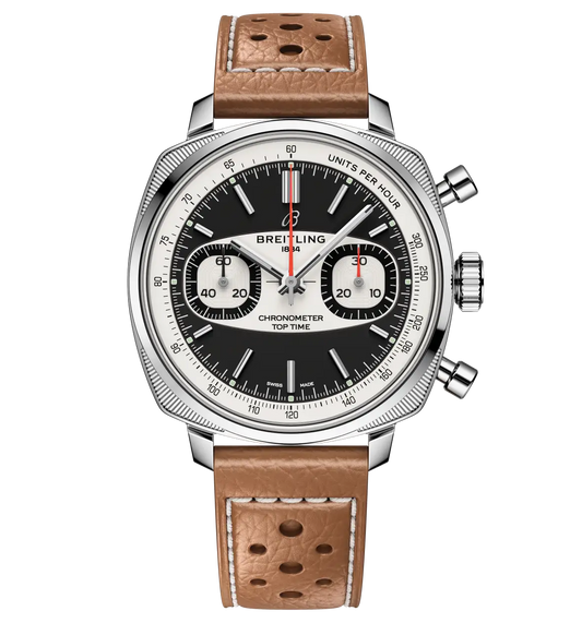 Breitling Top Time B01 Racing 38 Watch with Beige Leather Strap, Limited Edition