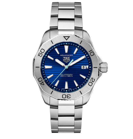 TAG Heuer Aquaracer Professional 200 Solargraph Watch with a Blue Dial